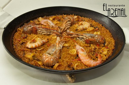 Arroz con langosta, El Arenal. Arroz con langosta Arrocería Restaurante El Arenal Alcocebre